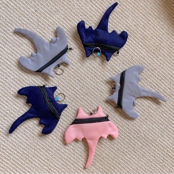 Unique hand made ray fish key chain coin purses - Picture 2 of 7